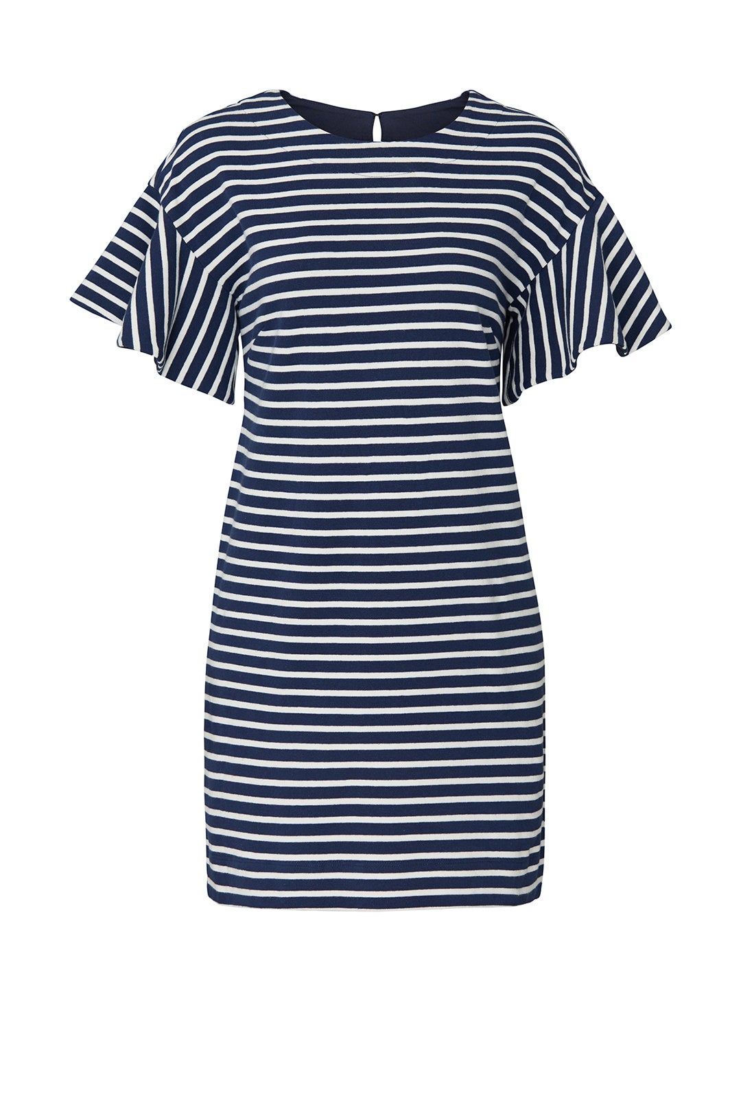 Striped Flutter Sleeve Dress by KINLY