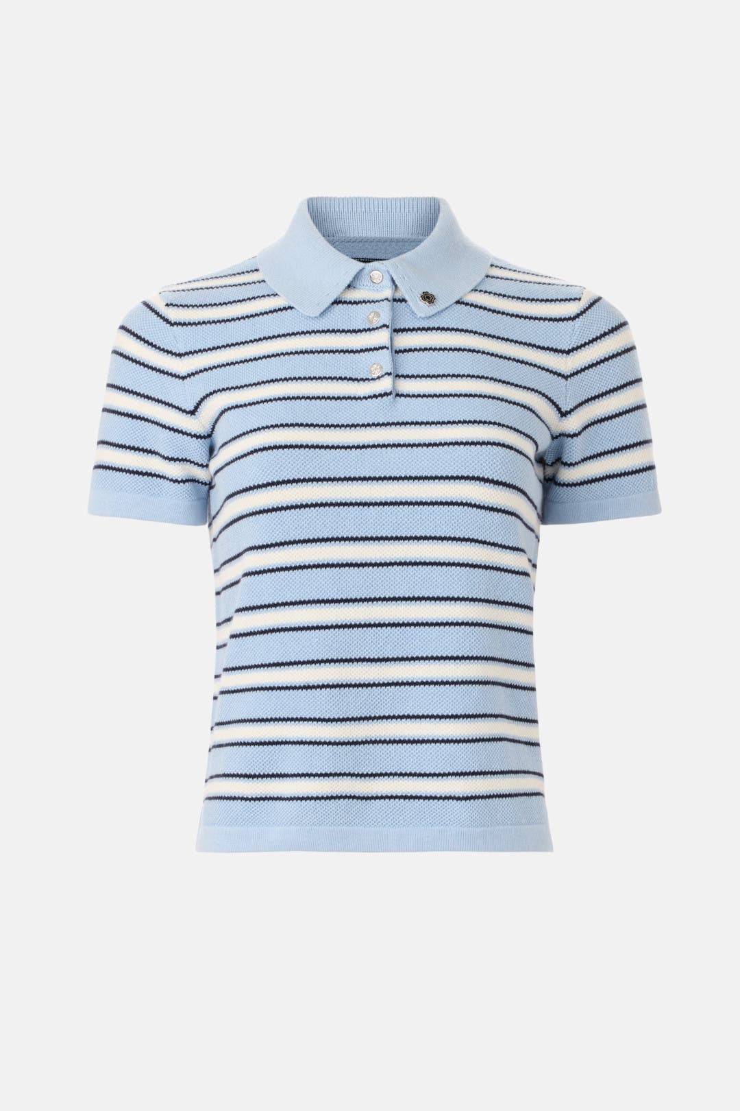 Striped Knit Polo Short Sleeve Shirt by Maje | Rent the Runway