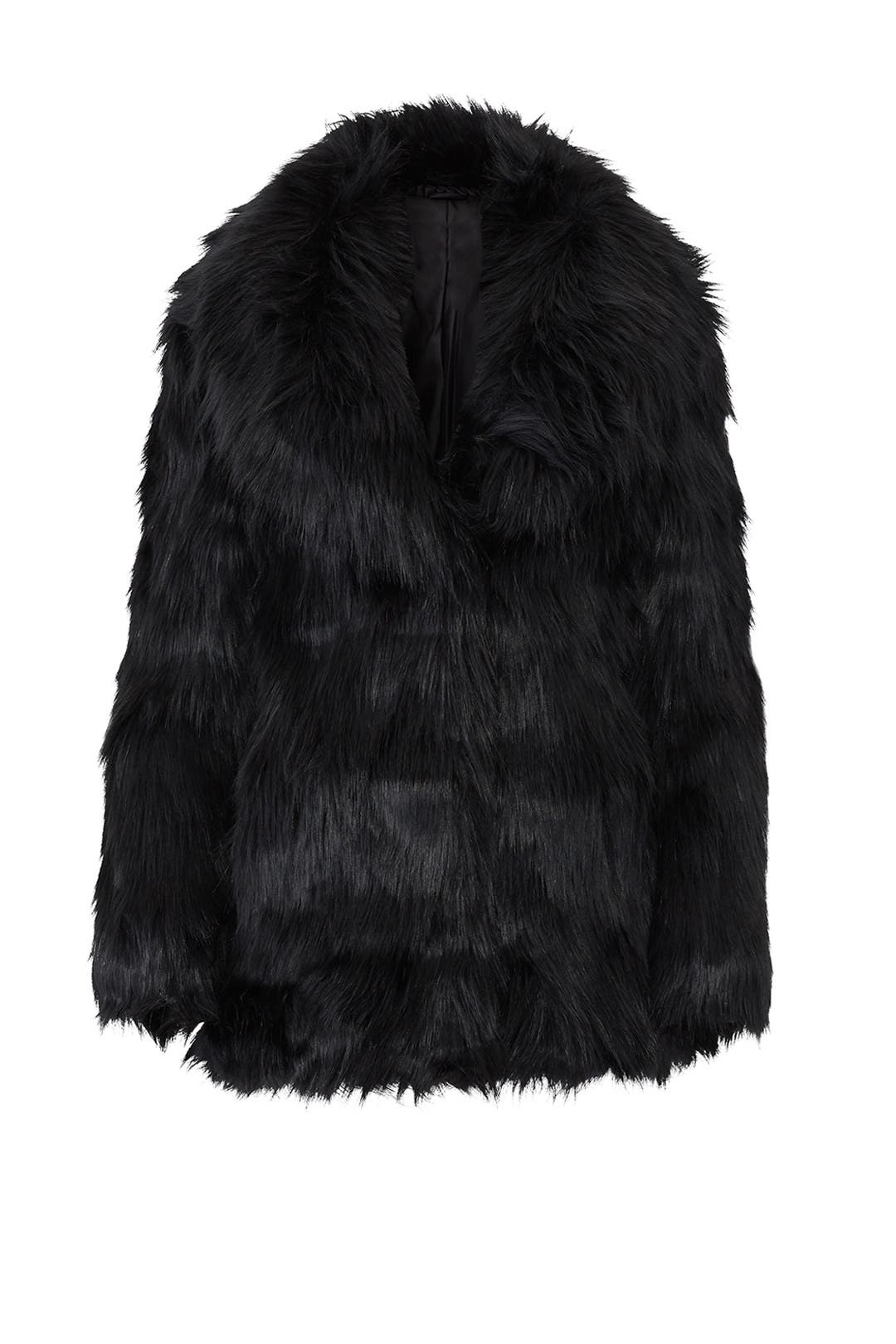 Premium Black Faux Fur Coat by Unreal Fur for $65 | Rent the Runway