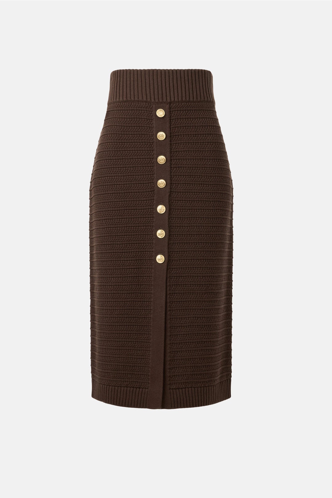 Button Front Knit Midi Skirt by Toccin 4