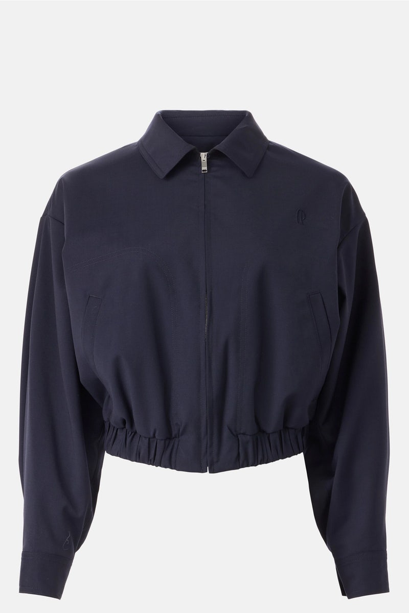 Navy Collared Zip Up Jacket by Claudie Pierlot - Photo 4