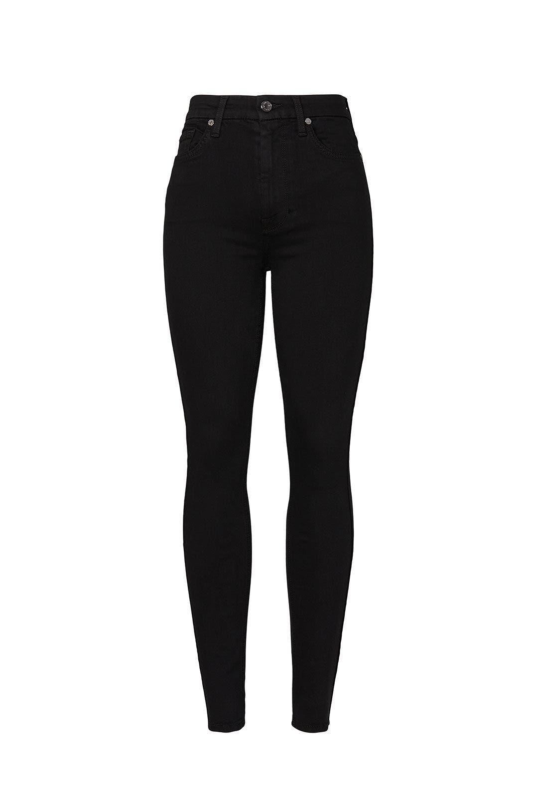 Black High Waisted Skinny Jeans by 7 For All Mankind