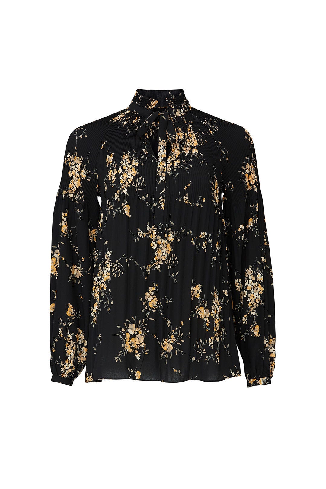 Floral Printed Tie Neck Shirt by Lauren Ralph Lauren
