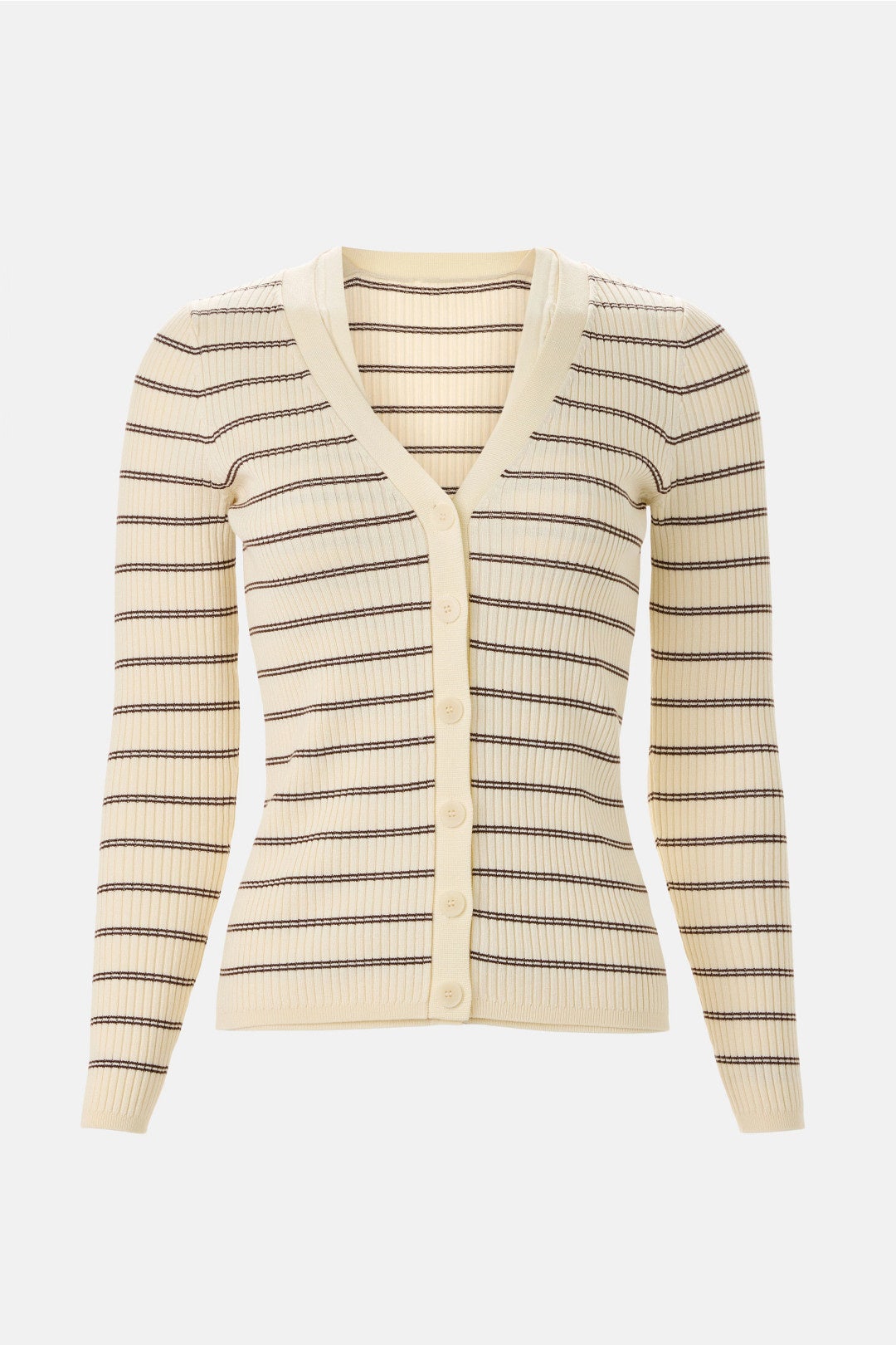 Gabri Striped Button Up Cardigan by Sandro