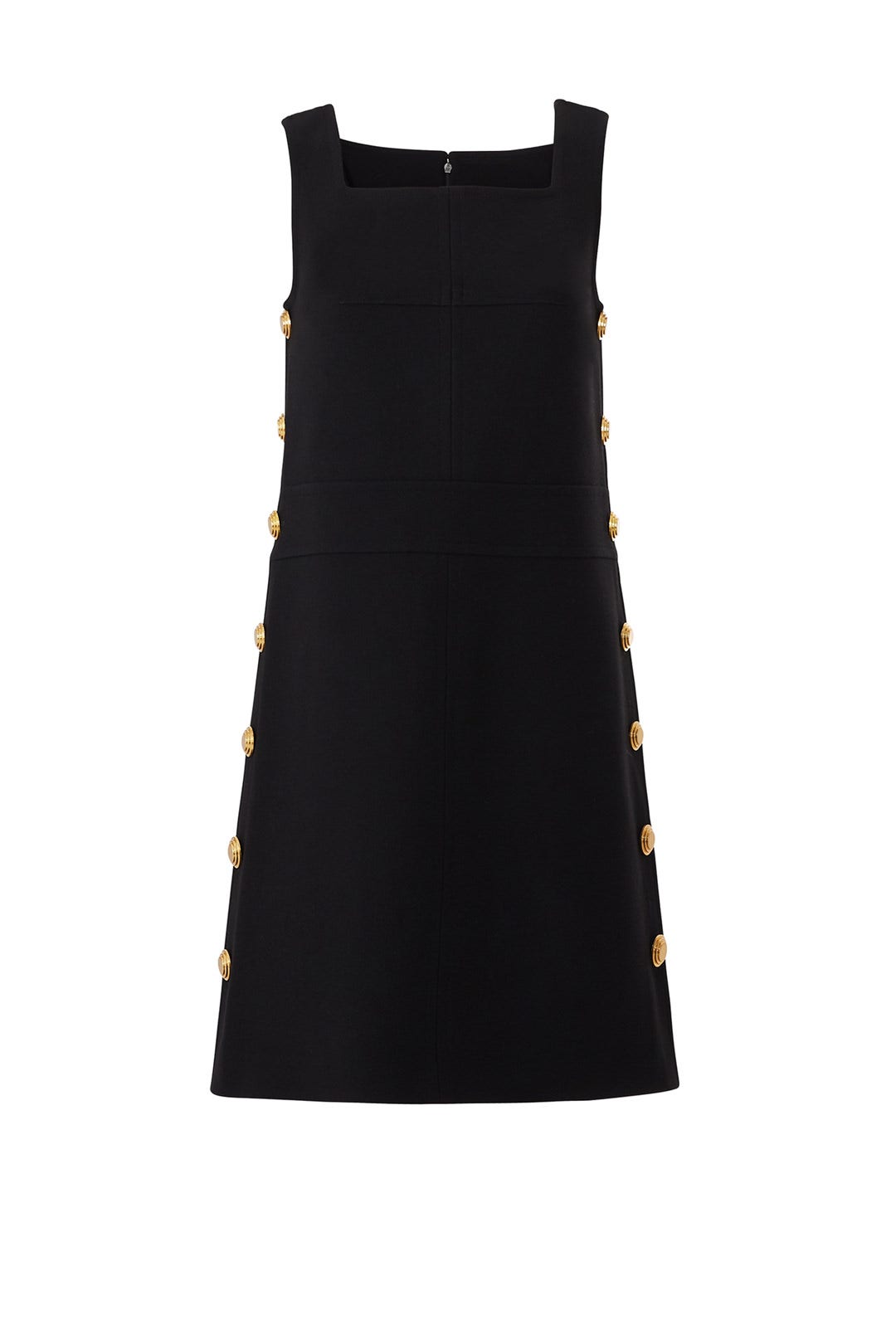 Embroidered Shift Tory Burch Side Button Shift Dress Tory Burch Black Wool  Button Detail Sleeveless Shift