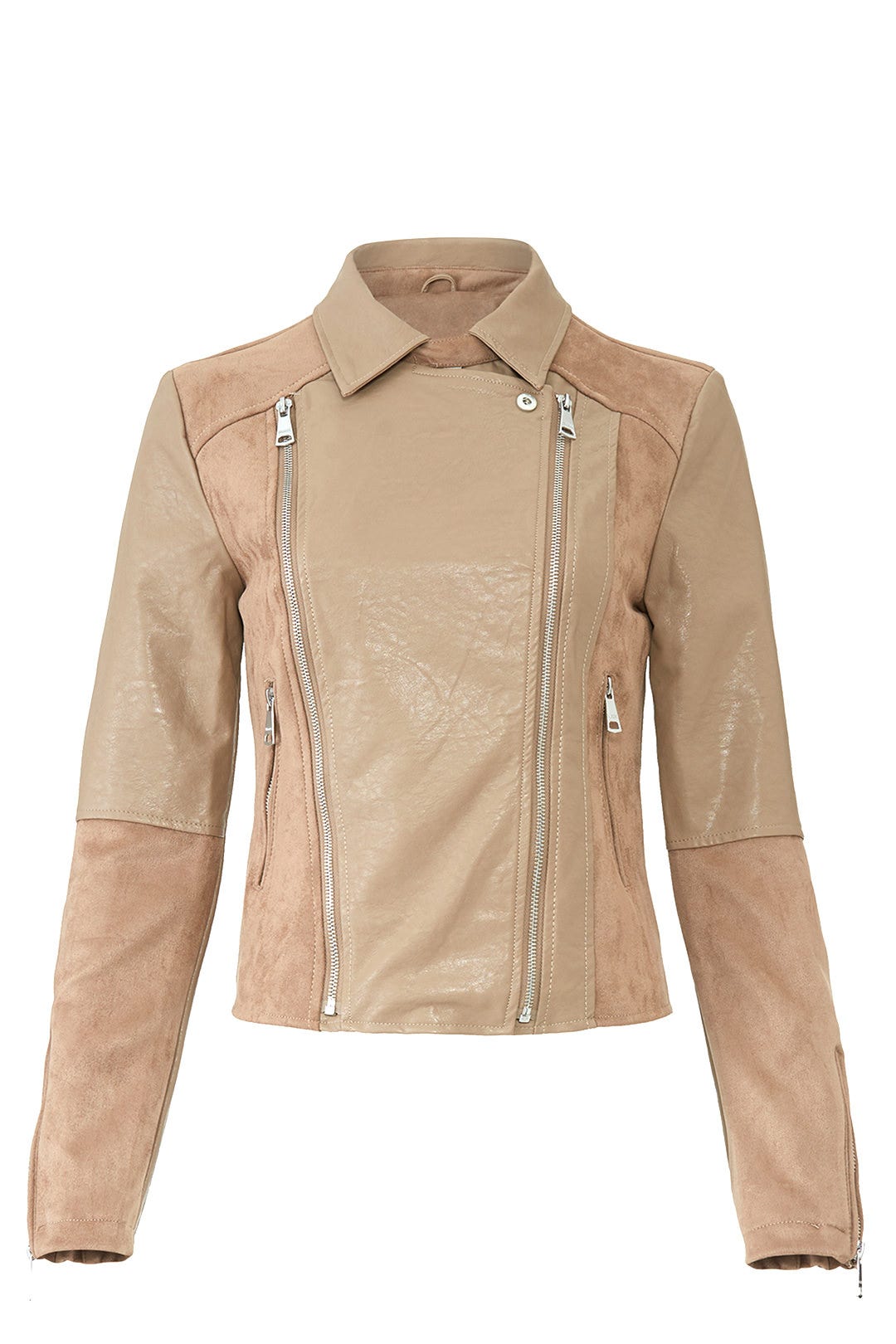 Taupe Faux Suede Jacket by VIGOSS 3