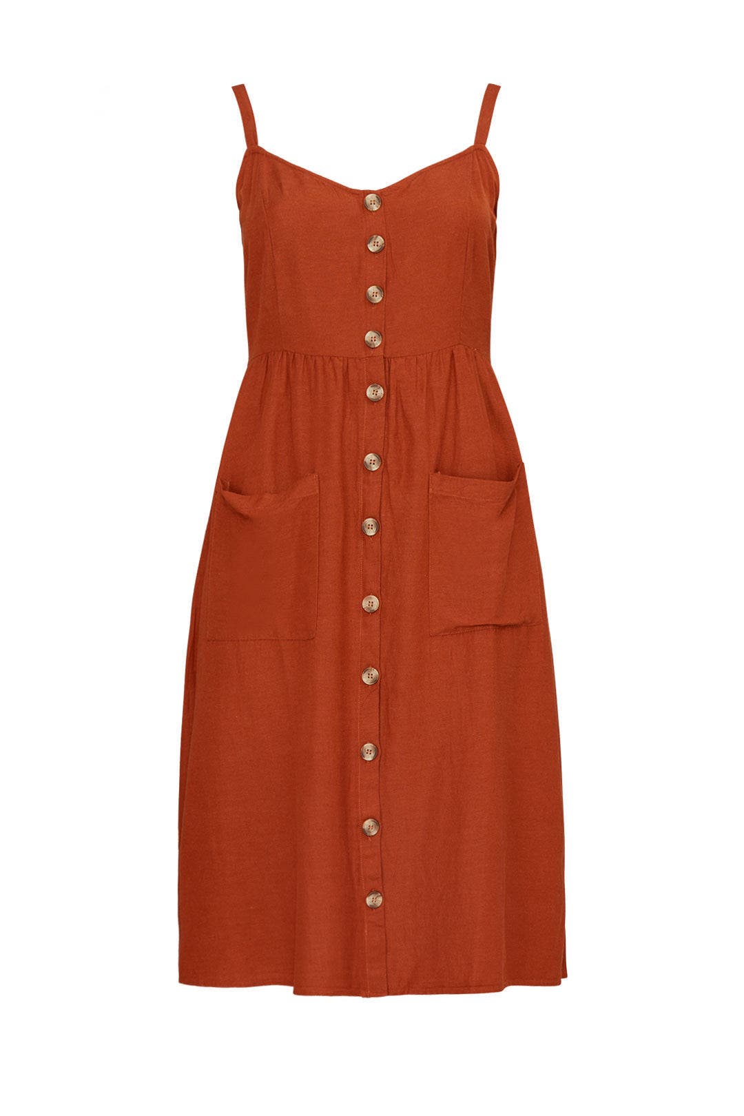 Button Down Midi Dress by JUNAROSE