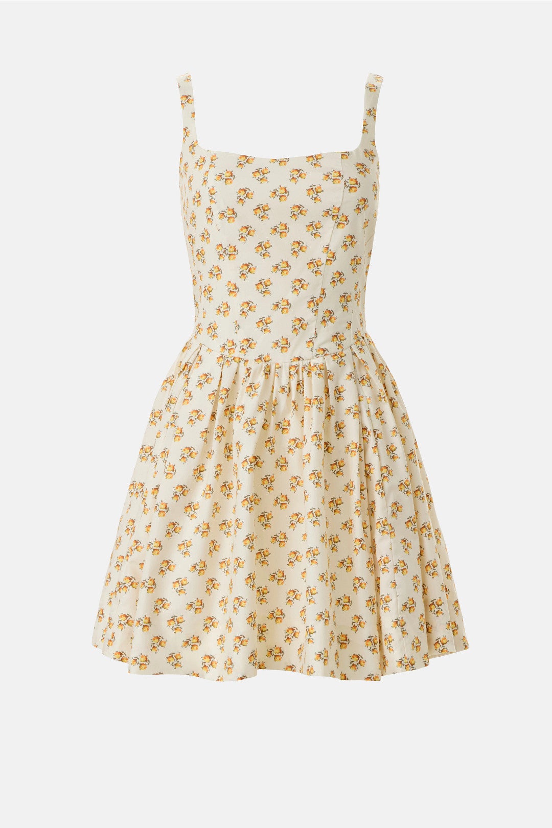 Jaune Petites Fleurs Print Mini Dress by Maje