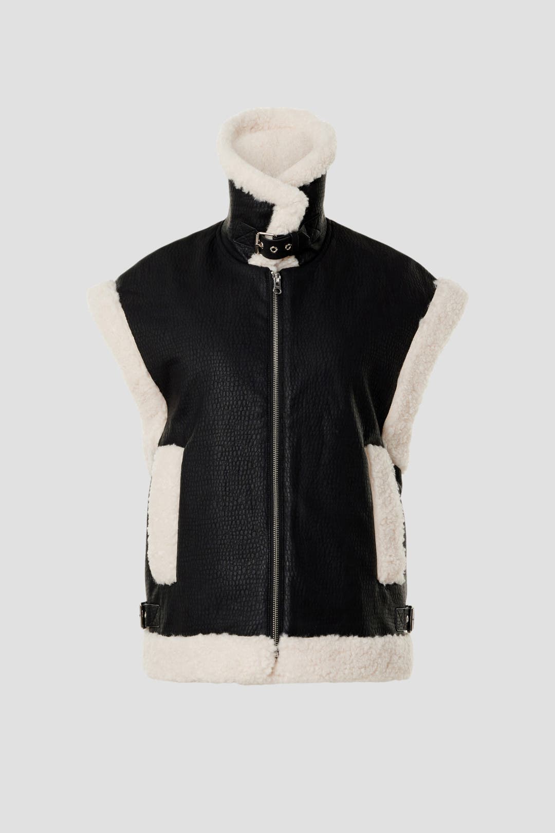 Faux Leather Sherpa Vest by Peter Som x RTR | Rent the Runway