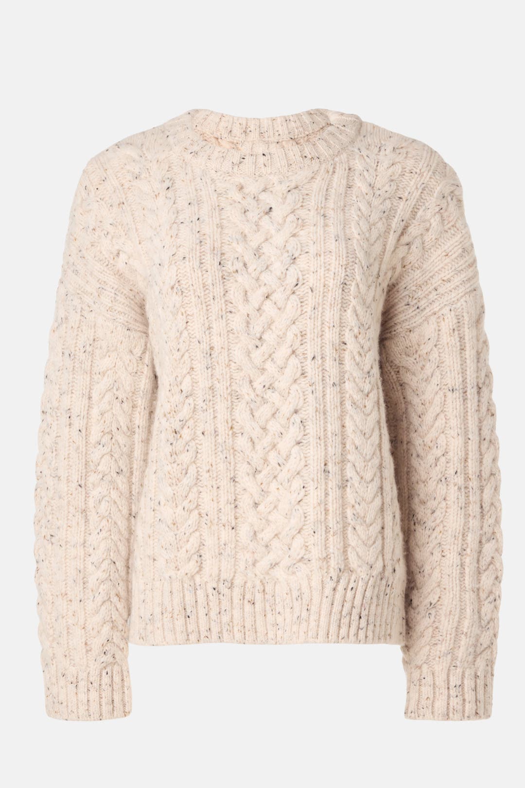 Speckled Beige Cable Knit Sweater by Club Monaco | Rent the Runway