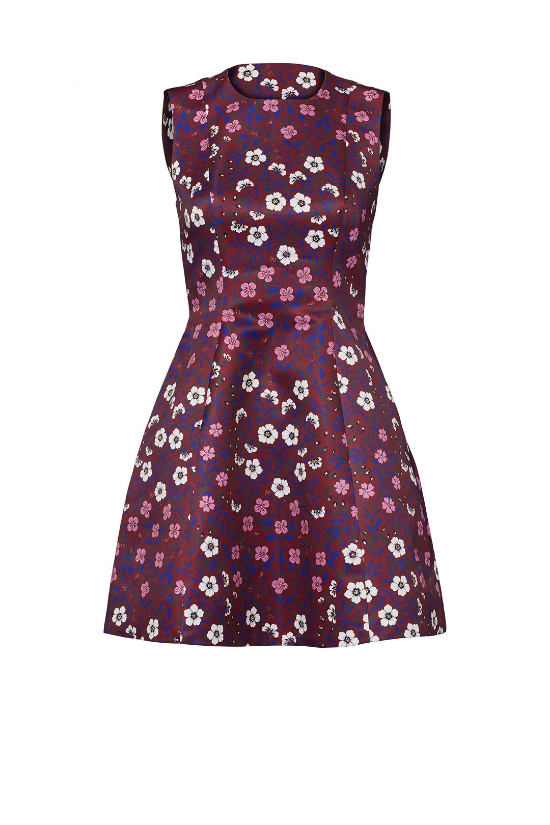 Burgundy Printed Duchess Dress by Cynthia Rowley