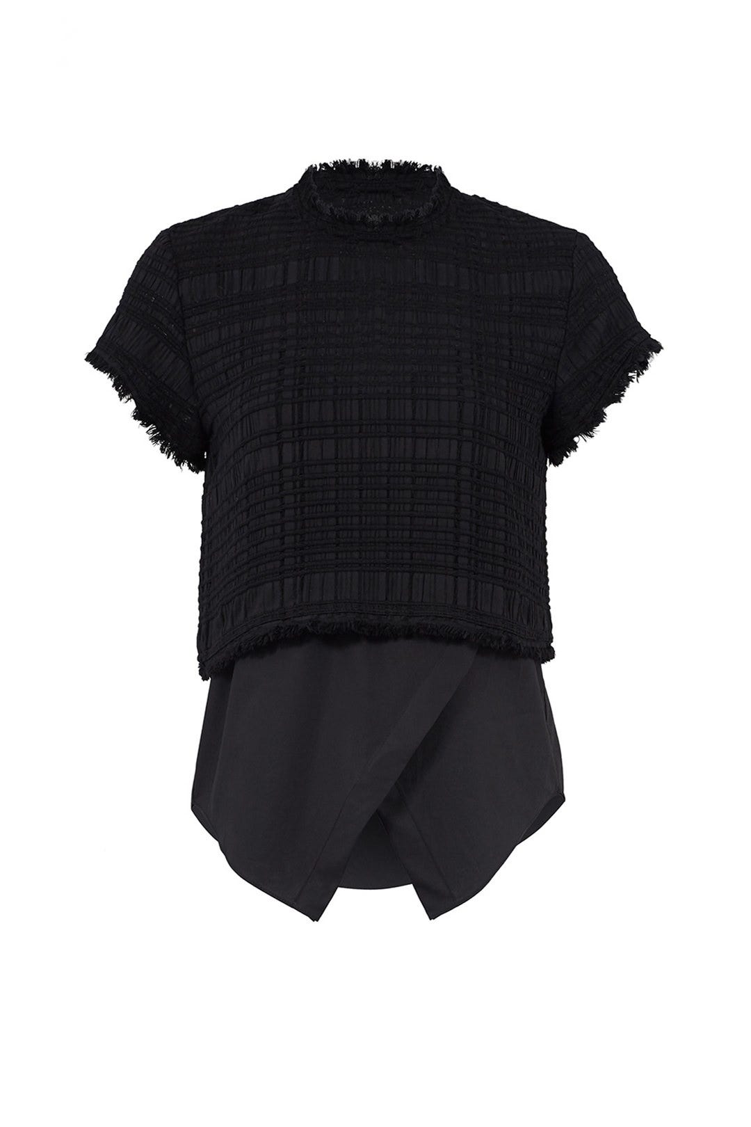 Black Asymmetrical Layered Top by Derek Lam 10 Crosby 3