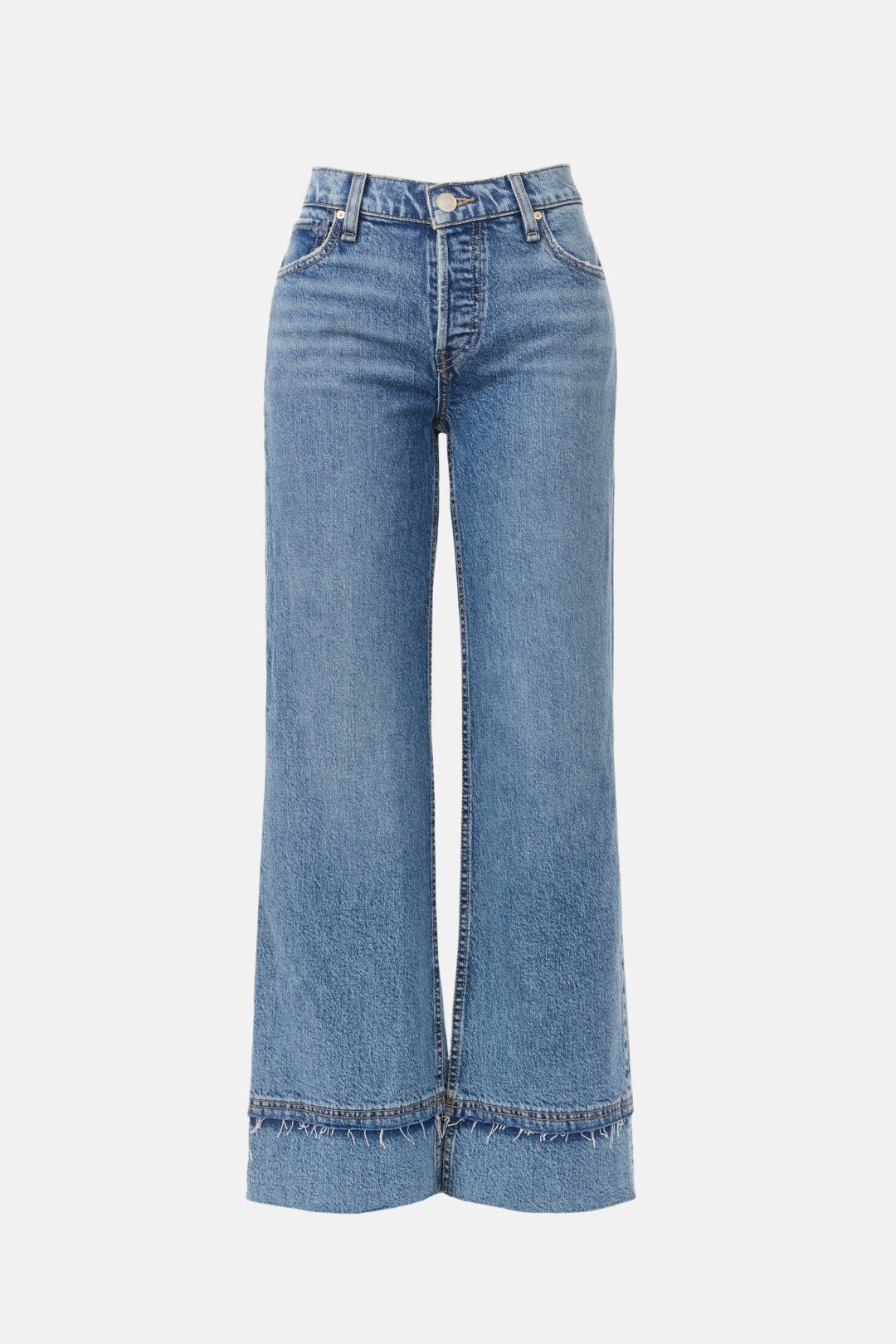 Rosie High-Rise Wide Leg Ankle Raw Hem Jeans by Hudson 4