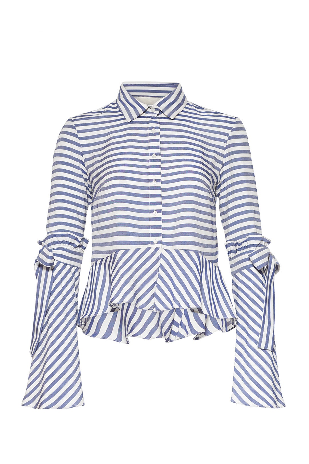 Sailor Stripe Collared Top by Nicole Miller