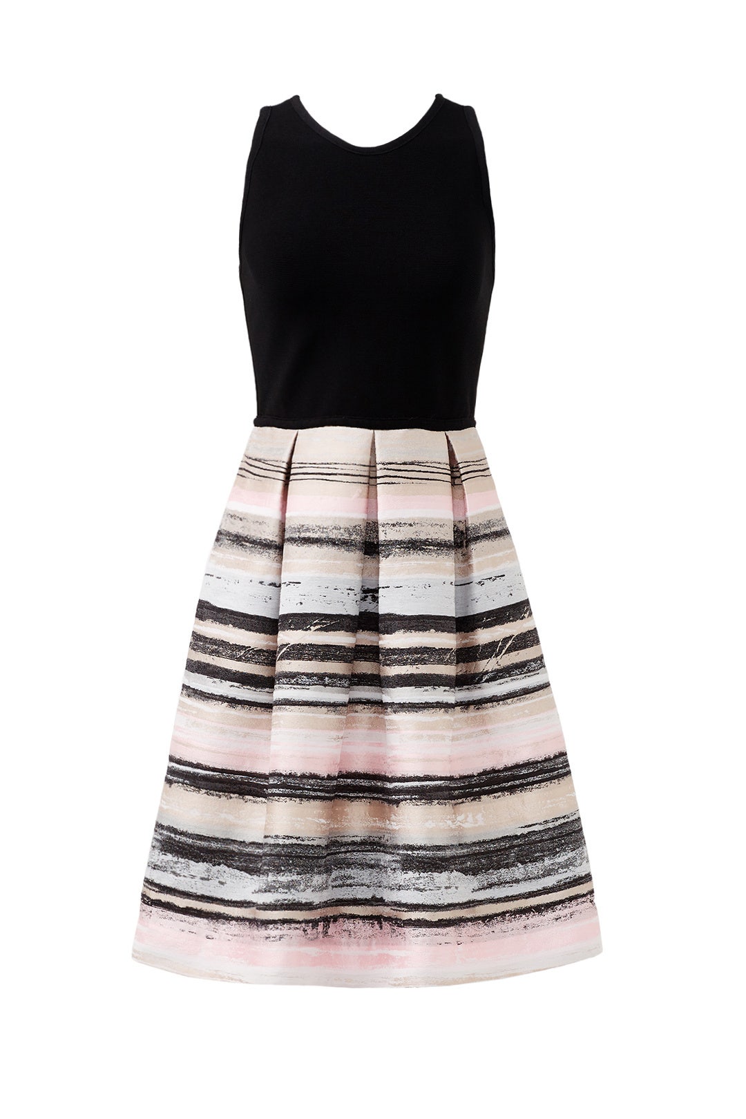Black and Blush Stroke Dress by Carmen Marc Valvo 3