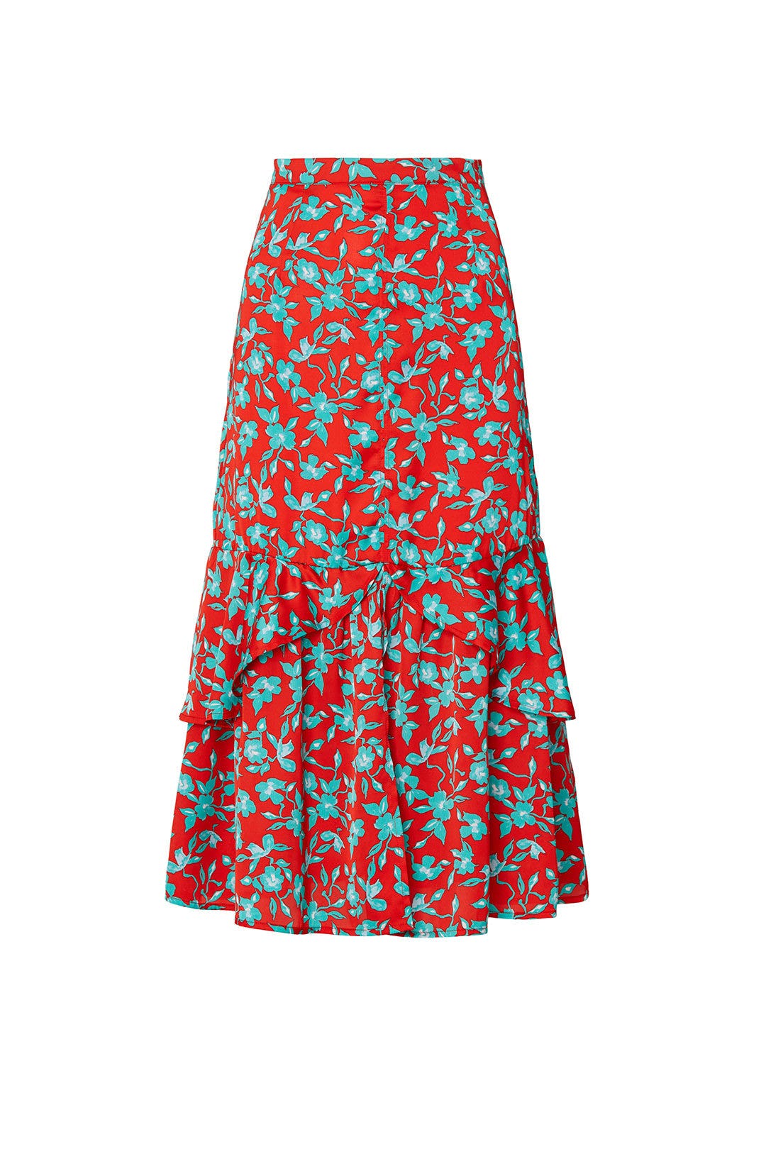 Red Turquoise Floral Skirt by Love, Whit by Whitney Port