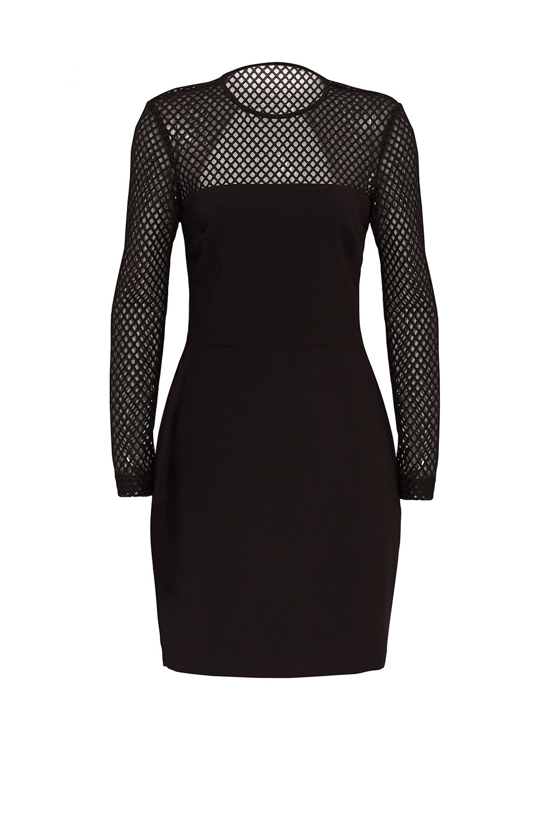 Black Openwork Crepe Dress by Nicole Miller 3