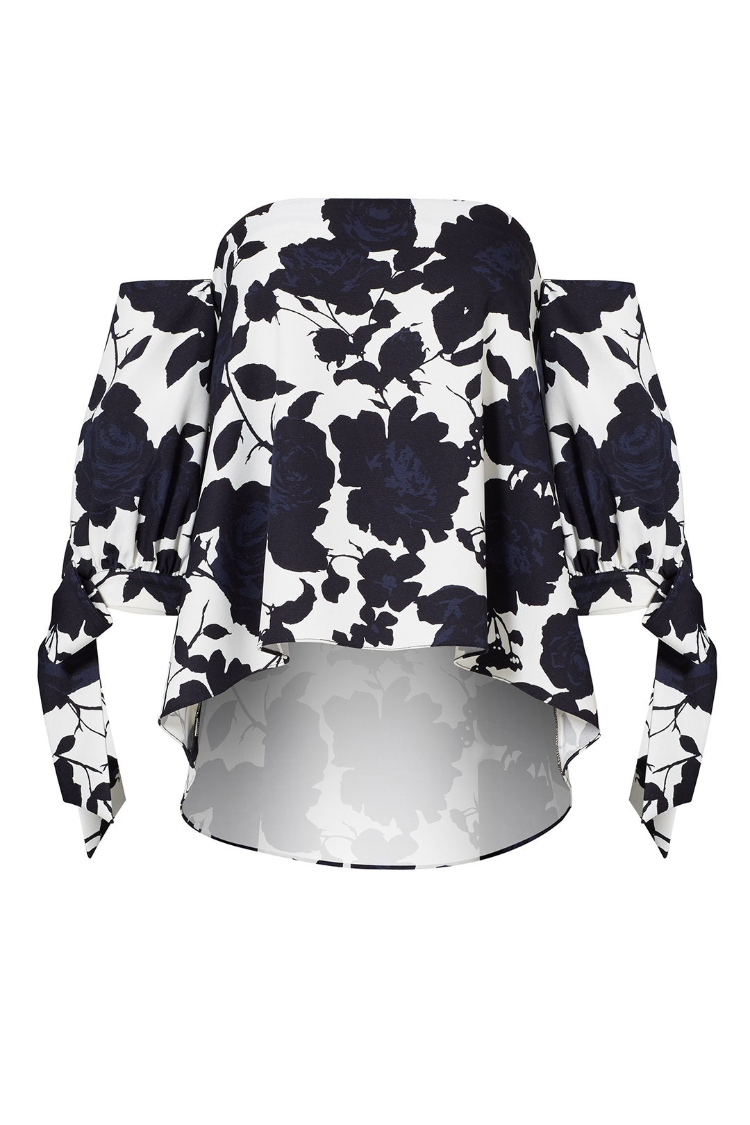 Blue Floral Off Shoulder Top by SACHIN BABI