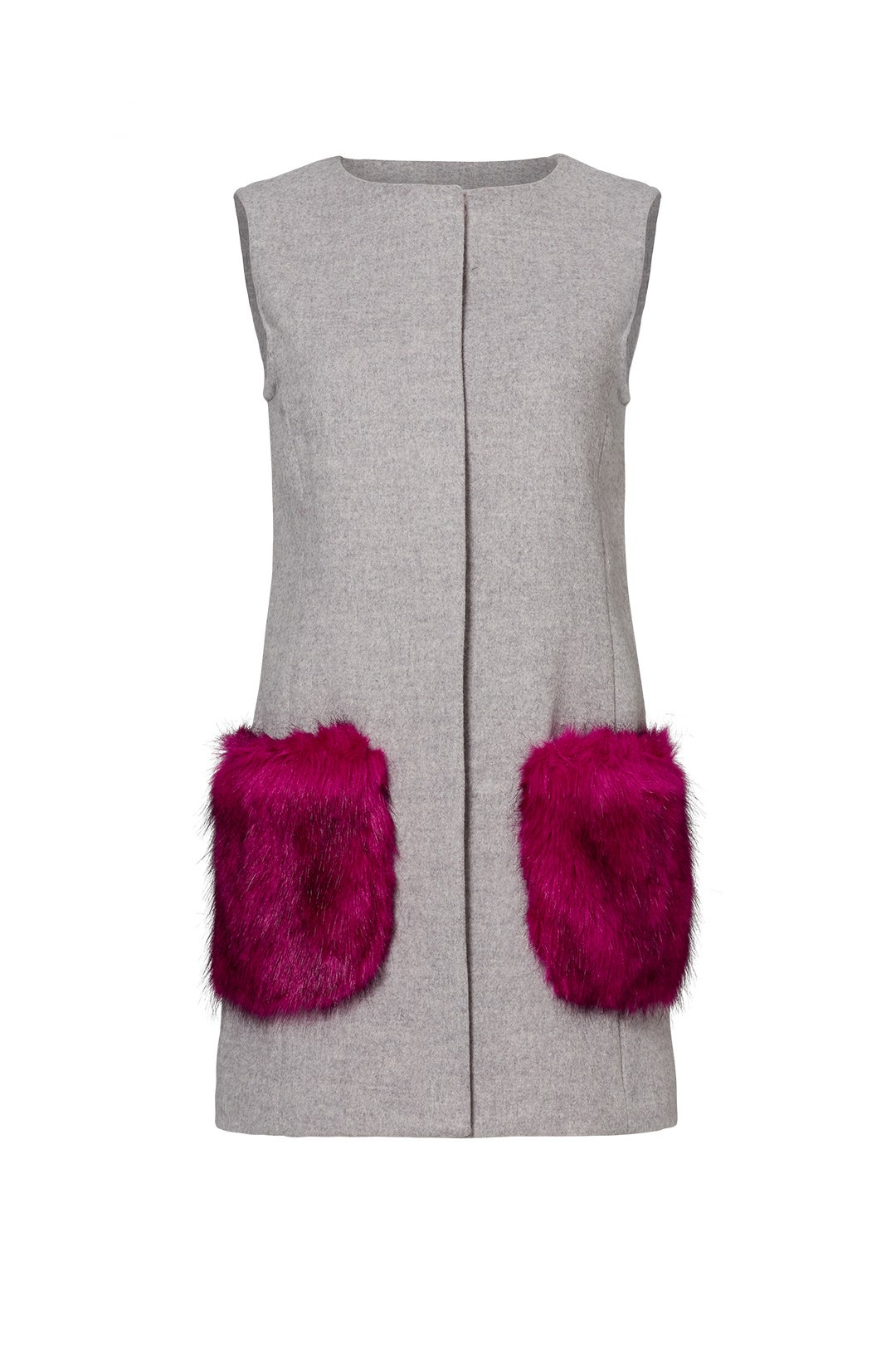 Orchid Pocketed Grey Vest by Unreal Fur