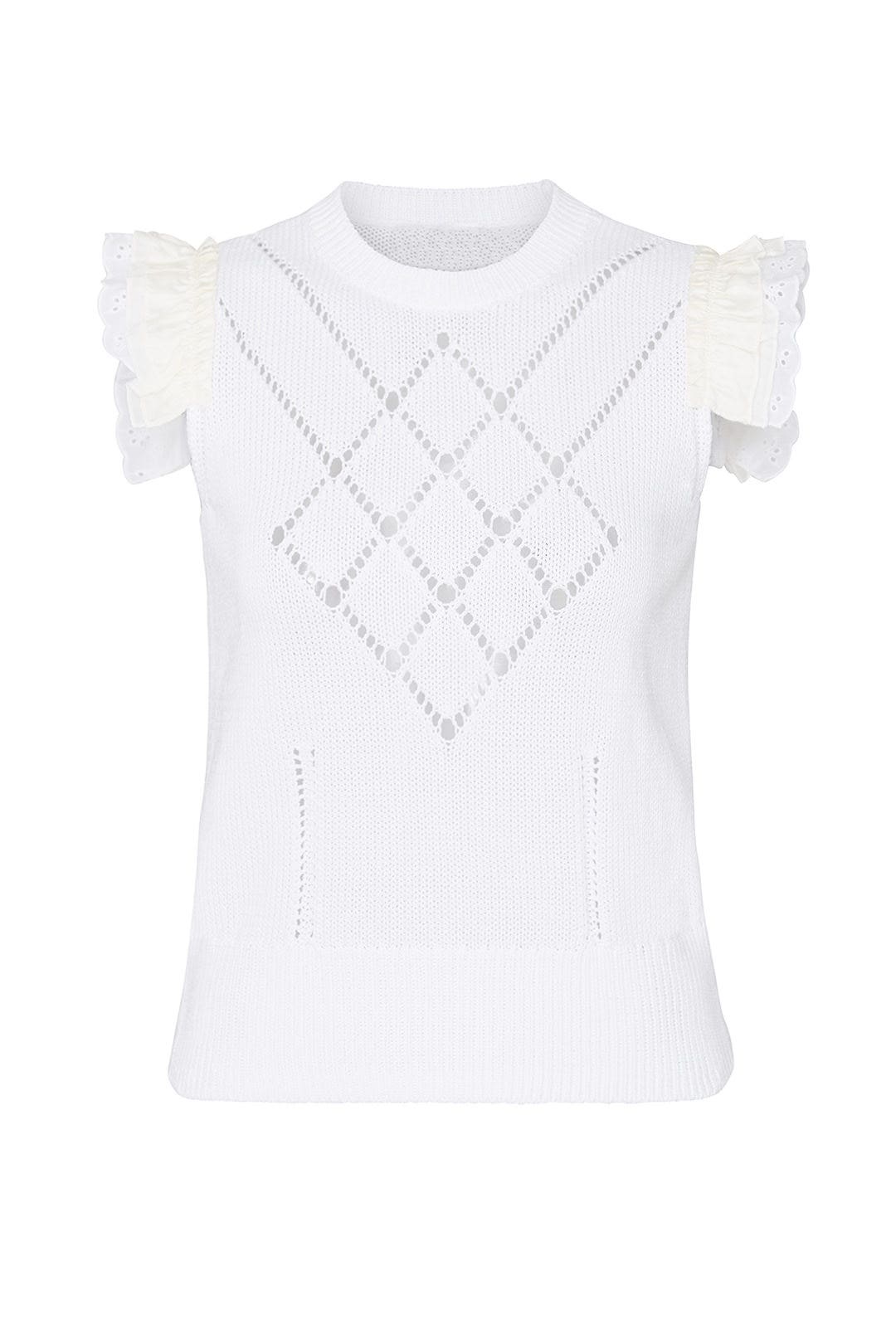 Broderie Anglaise Sleeveless Sweater by Coach