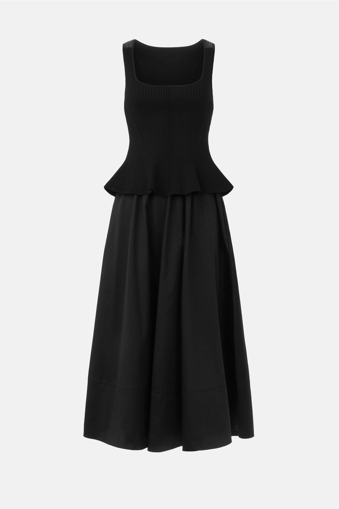 Peplum Combo Dress by La Ligne