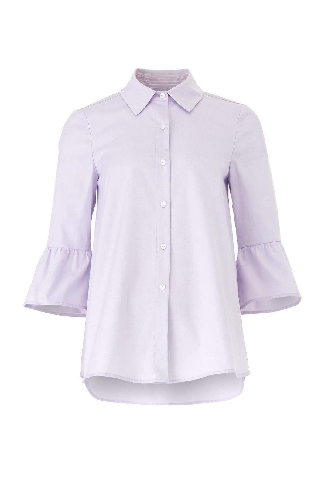 Lilac Oxford Maternity Shirt by Slate & Willow for $40 | Rent the Runway