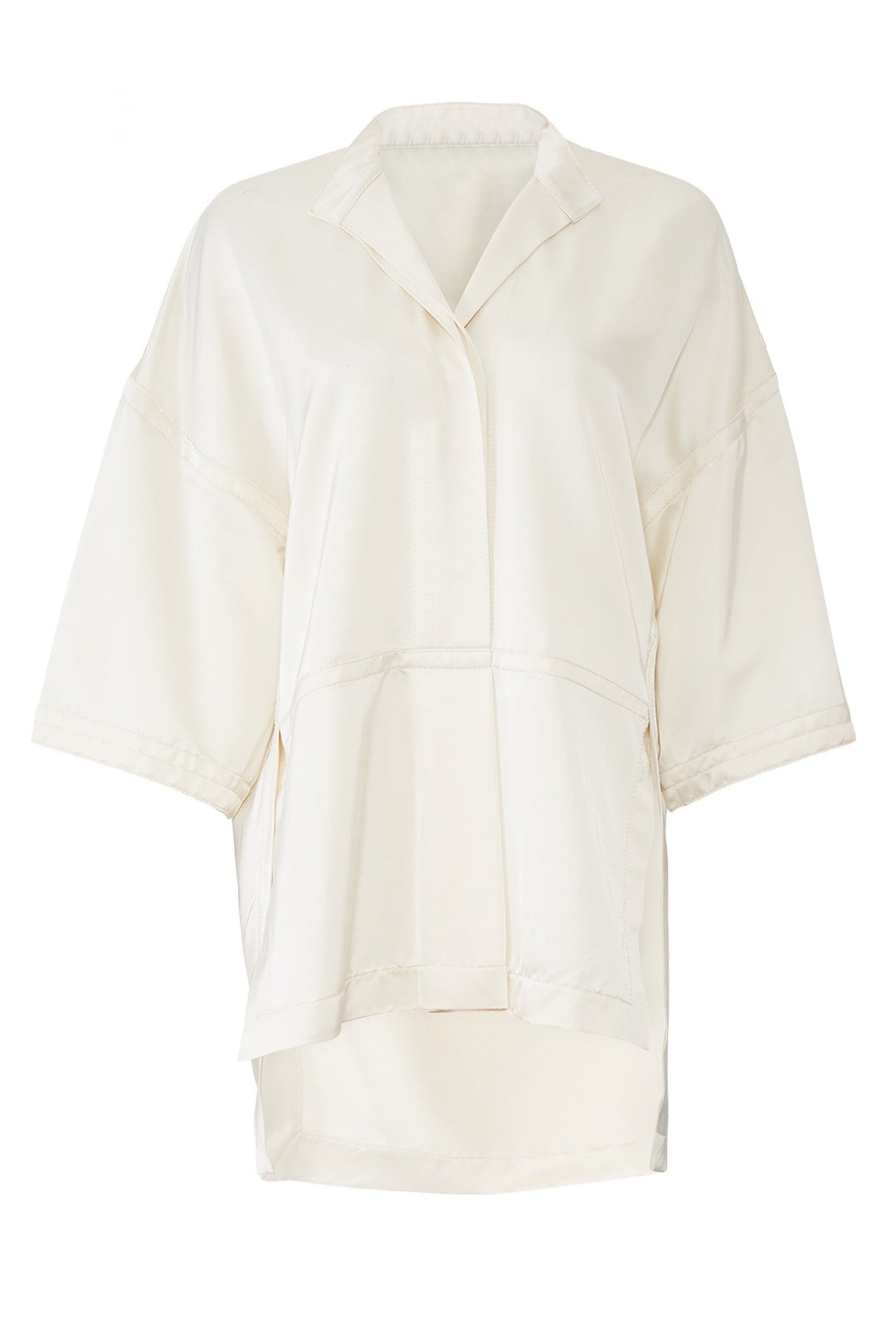 Satin Band Collar Shirt by Victor Alfaro