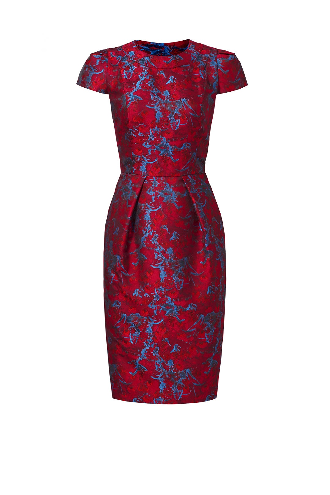 Cranberry Jacquard Dress by Carmen Marc Valvo 3
