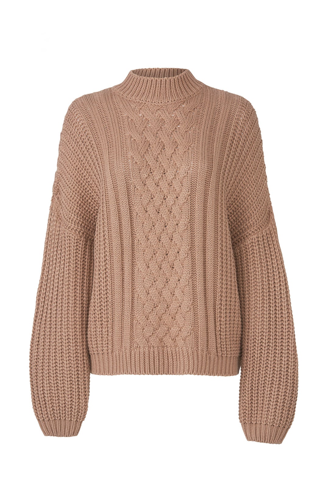 Cable Mock Neck Sweater by EVIDNT