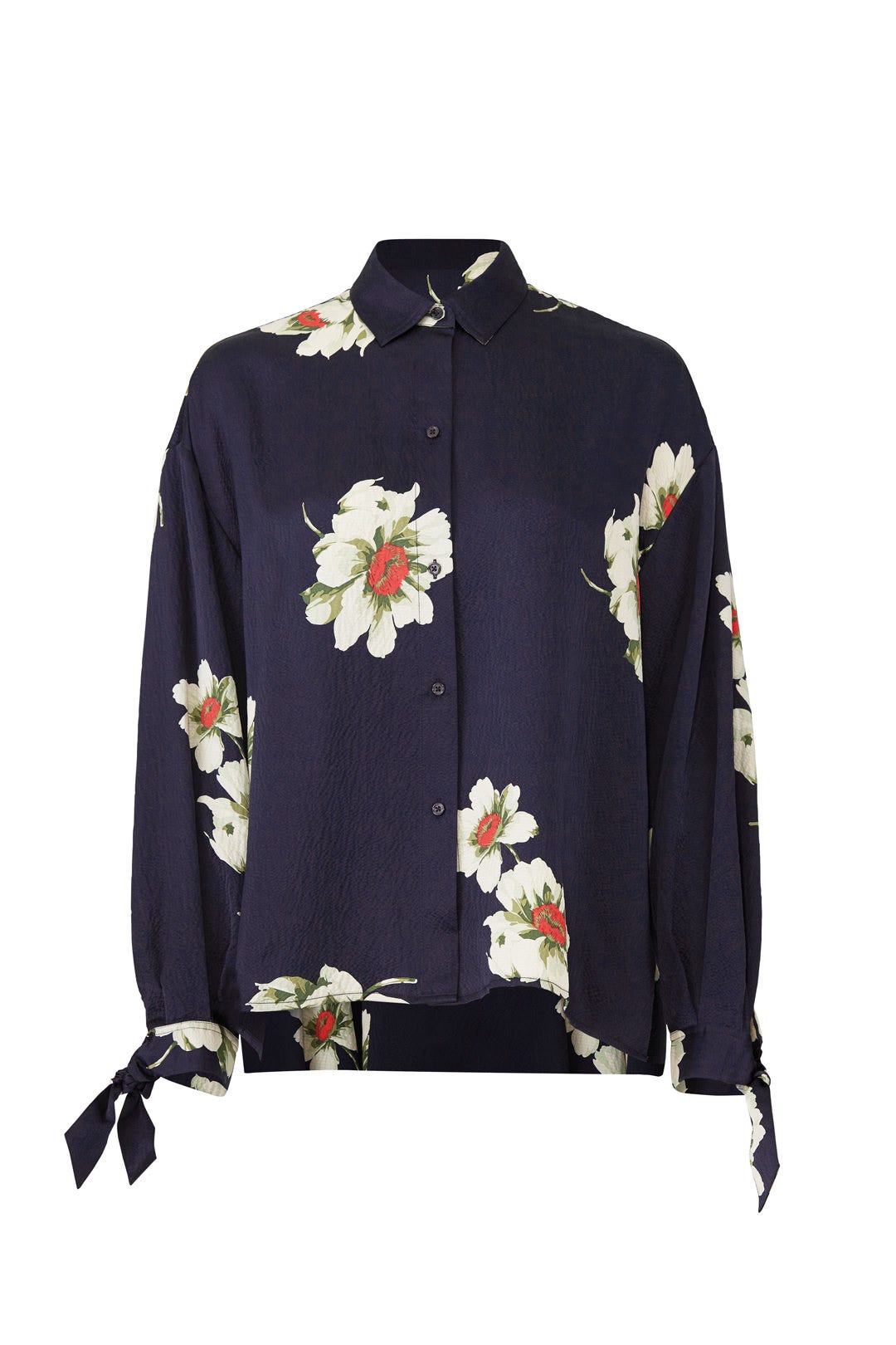 Gardenia Floral Tie Sleeve Blouse by VINCE. 3