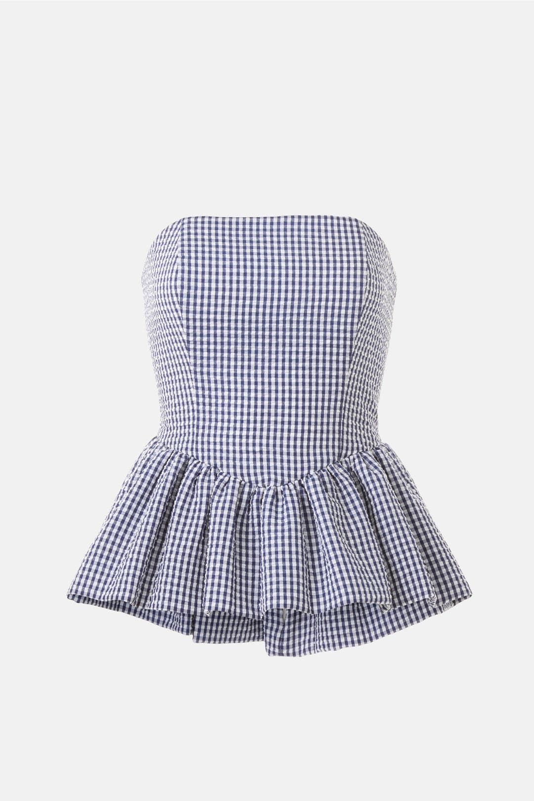 トップス RANCLIC 2way ribbon peplum top GINGHAM Gingham Peplum Tube Top by Hutch | Rent the Runway