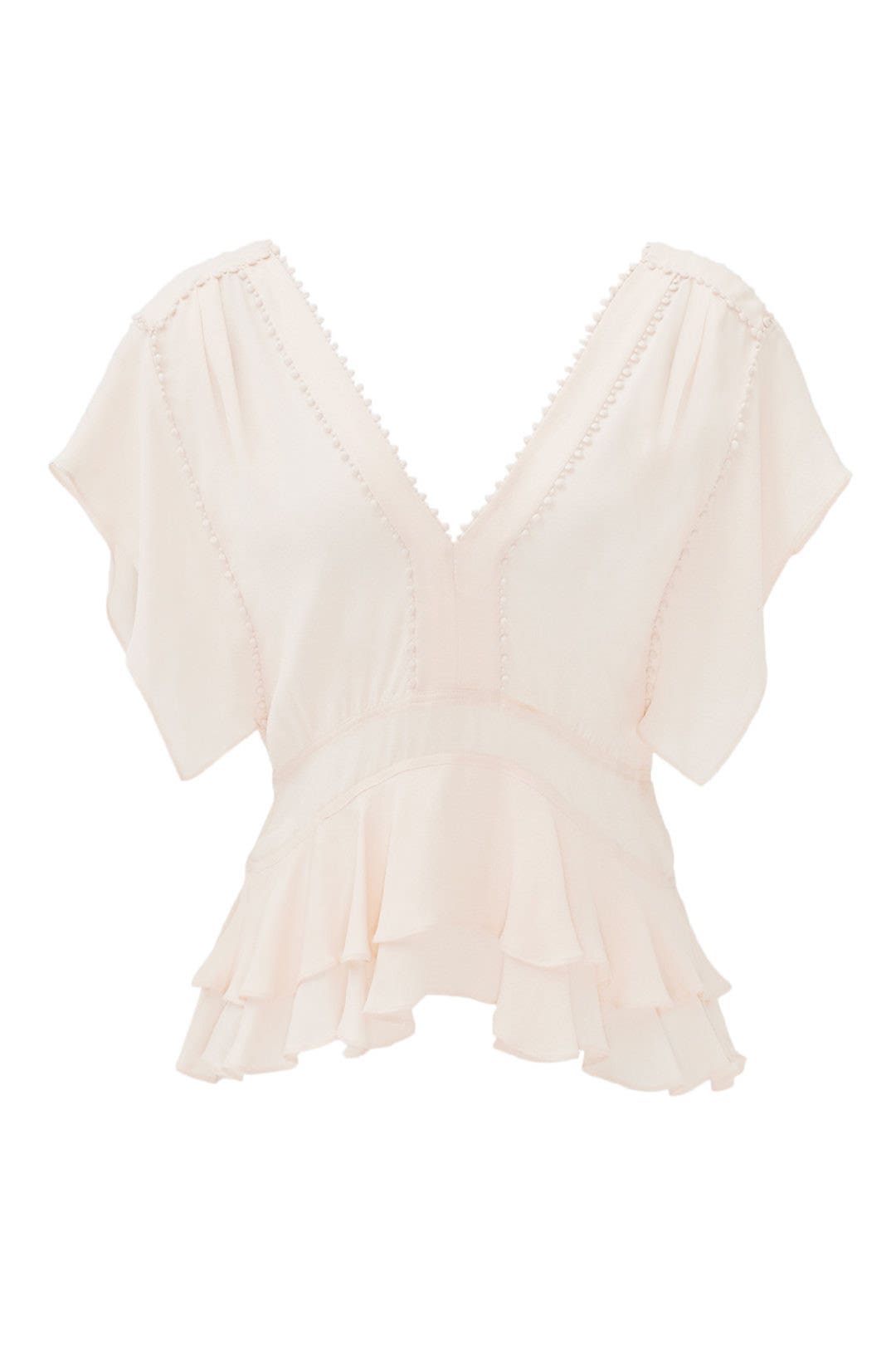 Blush Ruffle Silk Blouse by Rebecca Taylor NYC 3