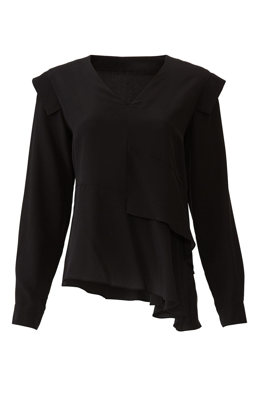 Black Silk Asymmetrical Top by Nicole Miller 3