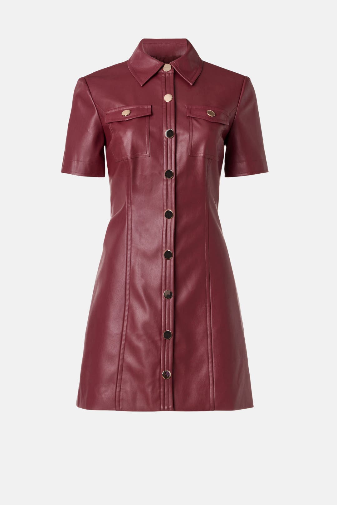 Faux Leather Short Sleeve Dress by TOCCIN X RTR | Rent the