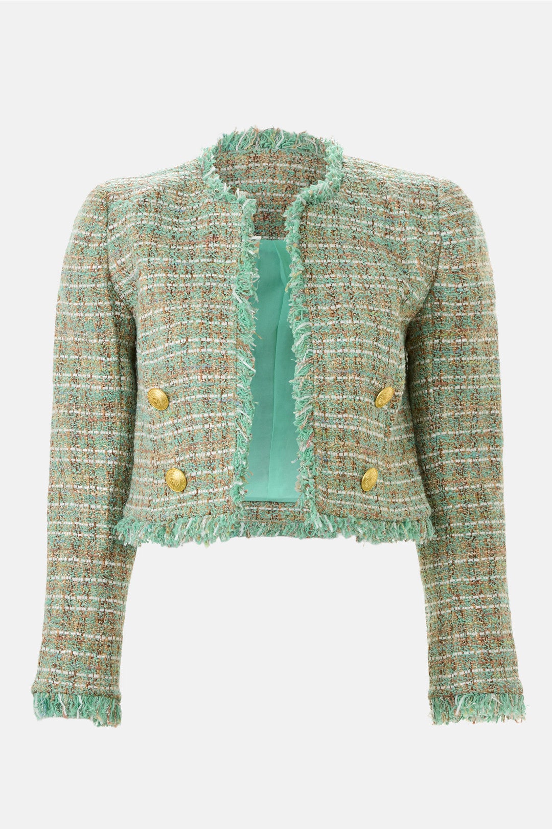 Clydie Collarless Cropped Jacket by L'agence