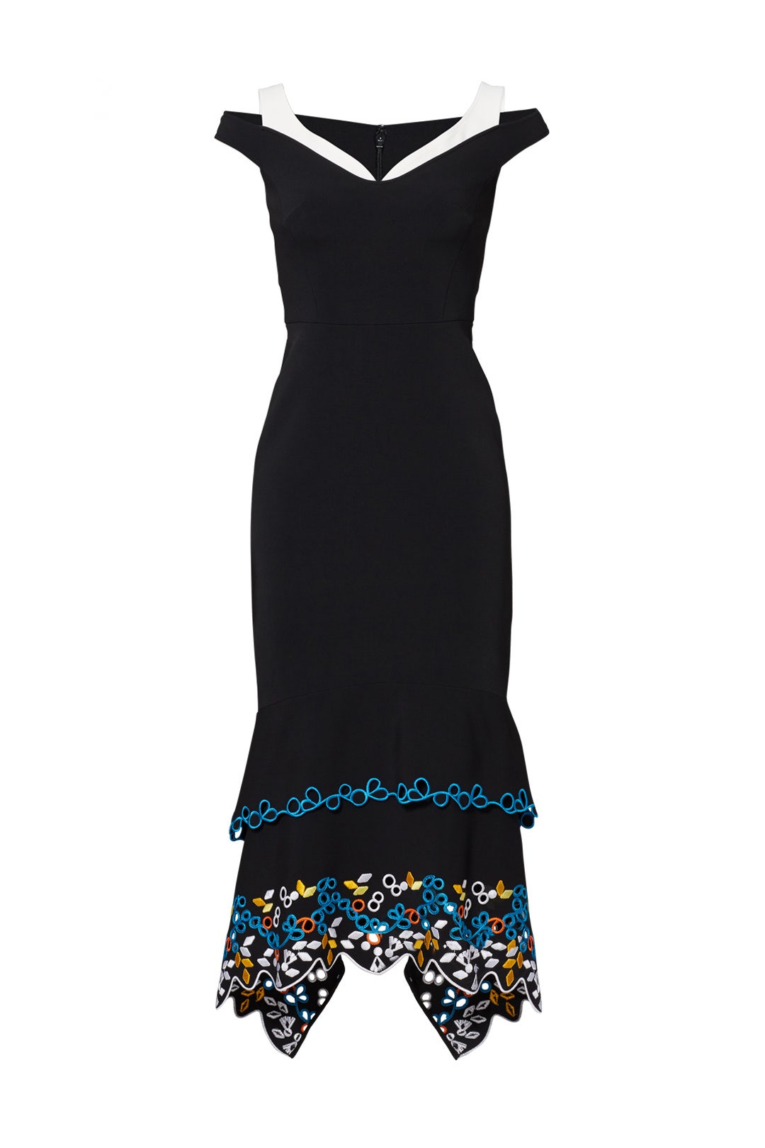 Black Crepe Embroidered Dress by Peter Pilotto 3