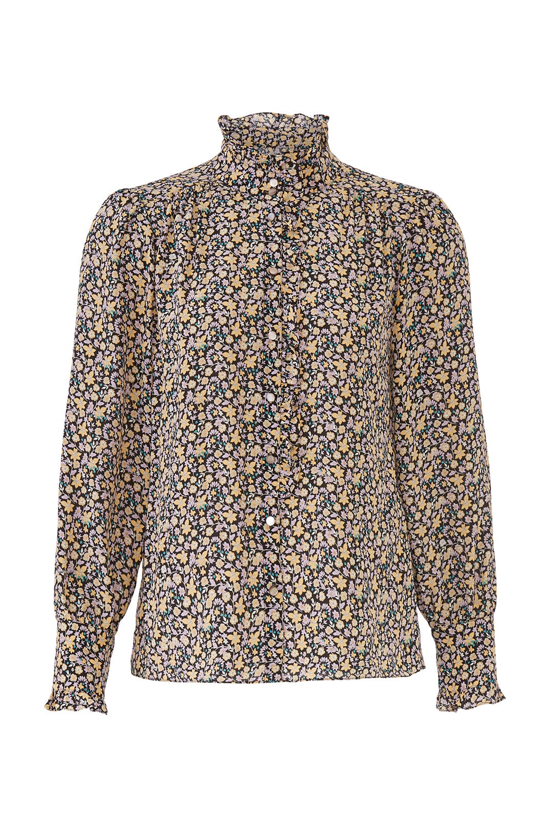 Long Sleeve Mini Floral Top by Rebecca Taylor NYC