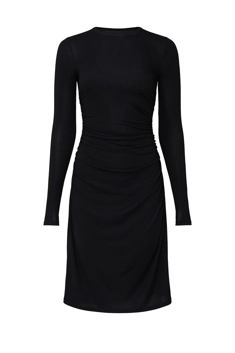 Black gather waisted dress main image 0