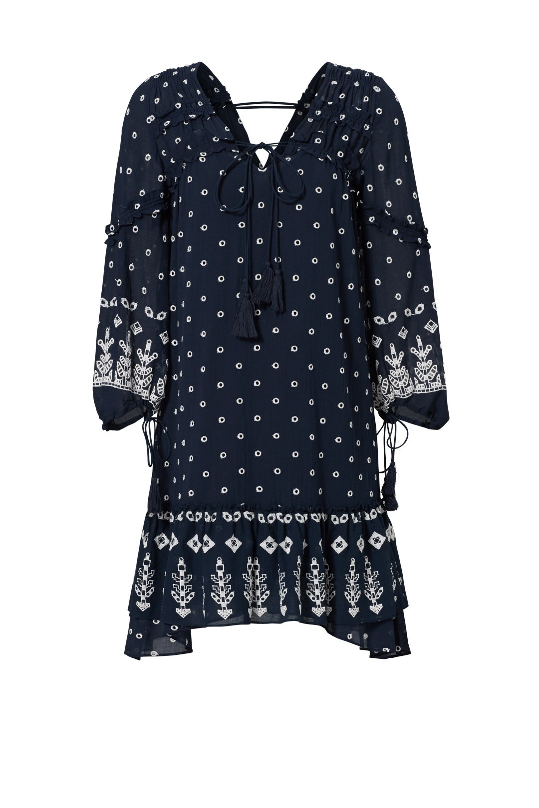Navy Dotted Ruffle Dress by Derek Lam 10 Crosby 3