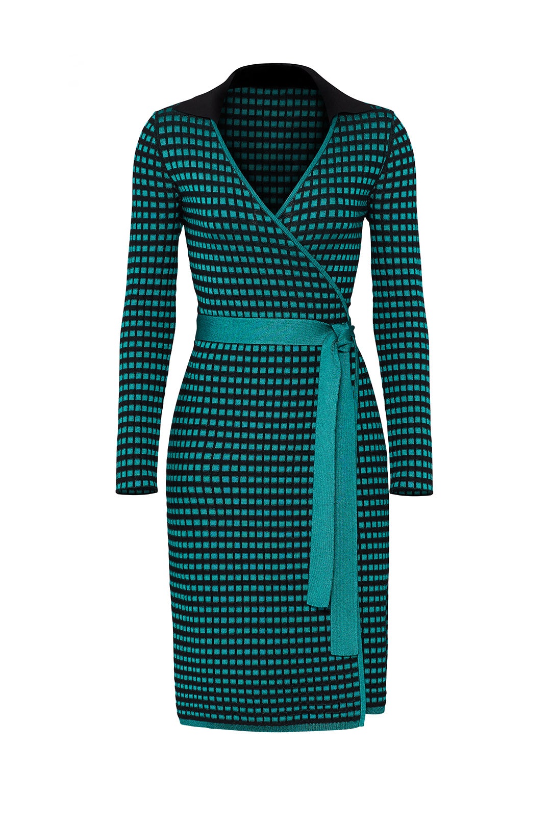 Checkered Wrap Dress by Diane von Furstenberg 3