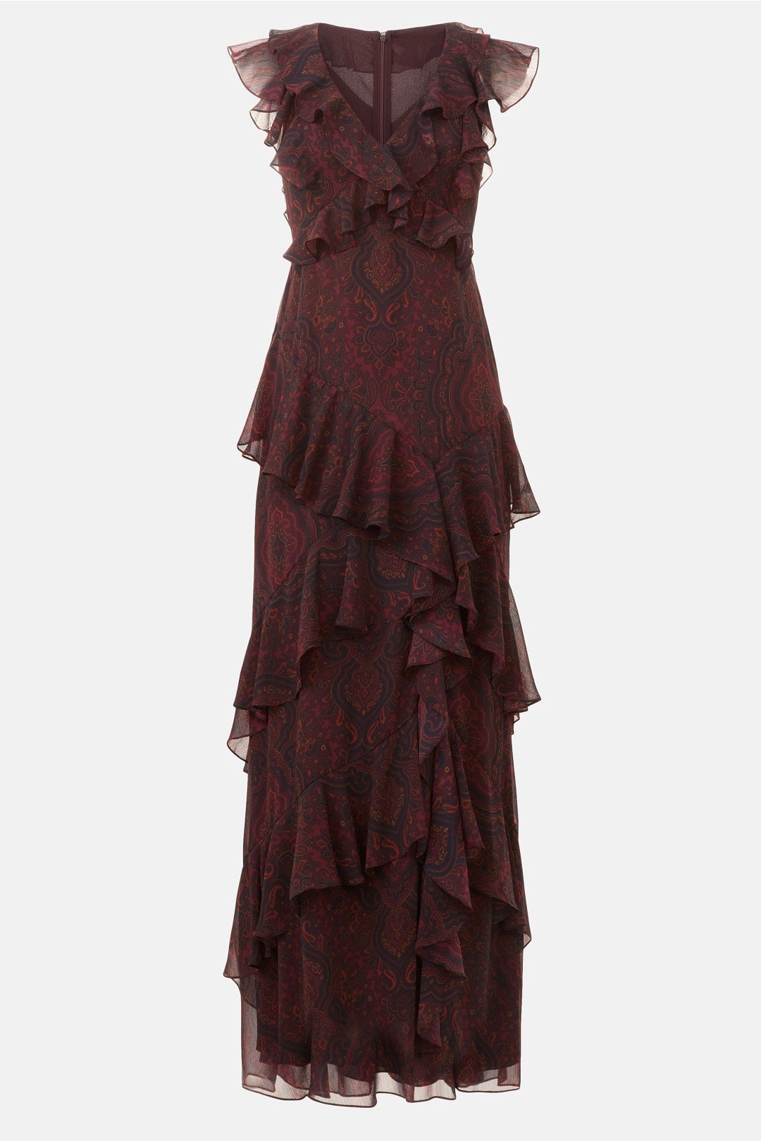 V-Neck Ruffle Floral Gown by Lauren Ralph Lauren 4