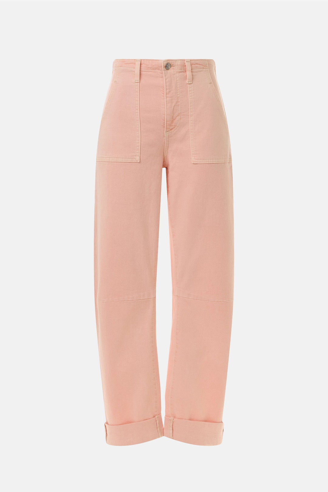 Pink Utility Soft Barrel Jeans by LE JEAN