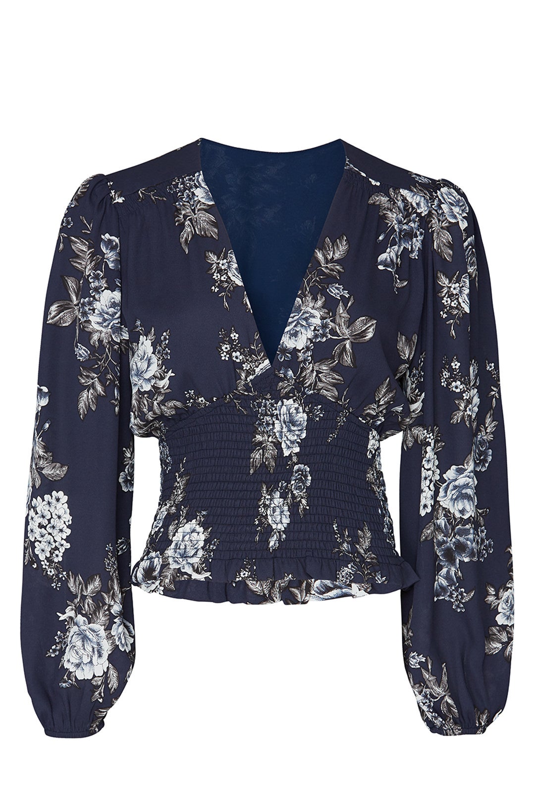 Floral Smocked Waist Blouse by Louna