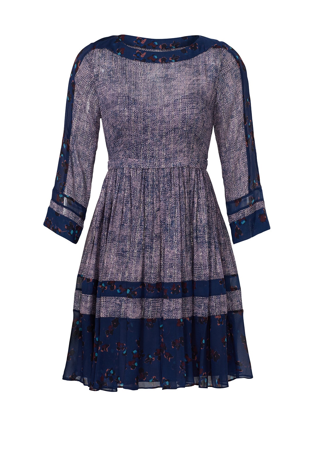 Floral Border Purple Fields Dress by Rebecca Taylor NYC 3