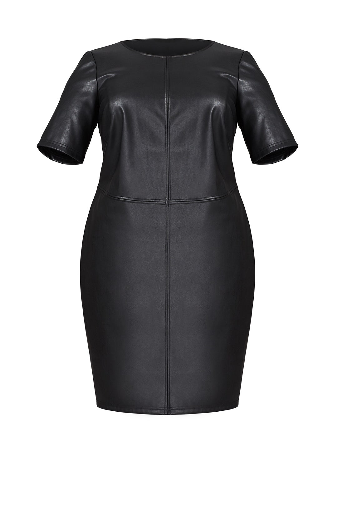 Black Vegan Leather Shift by JUNAROSE