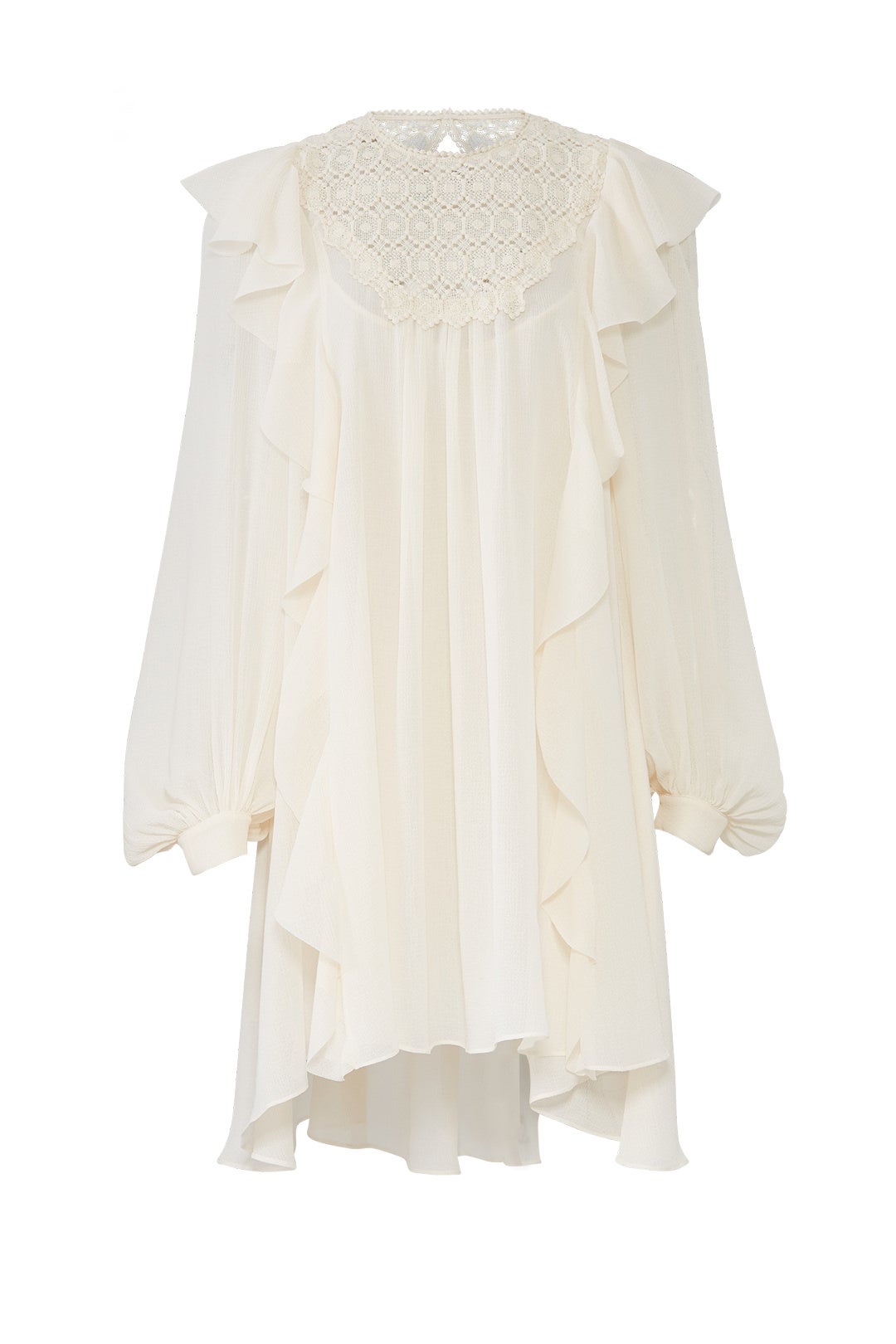 Crochet Yoke Ruffle Dress by Philosophy di Lorenzo Serafini