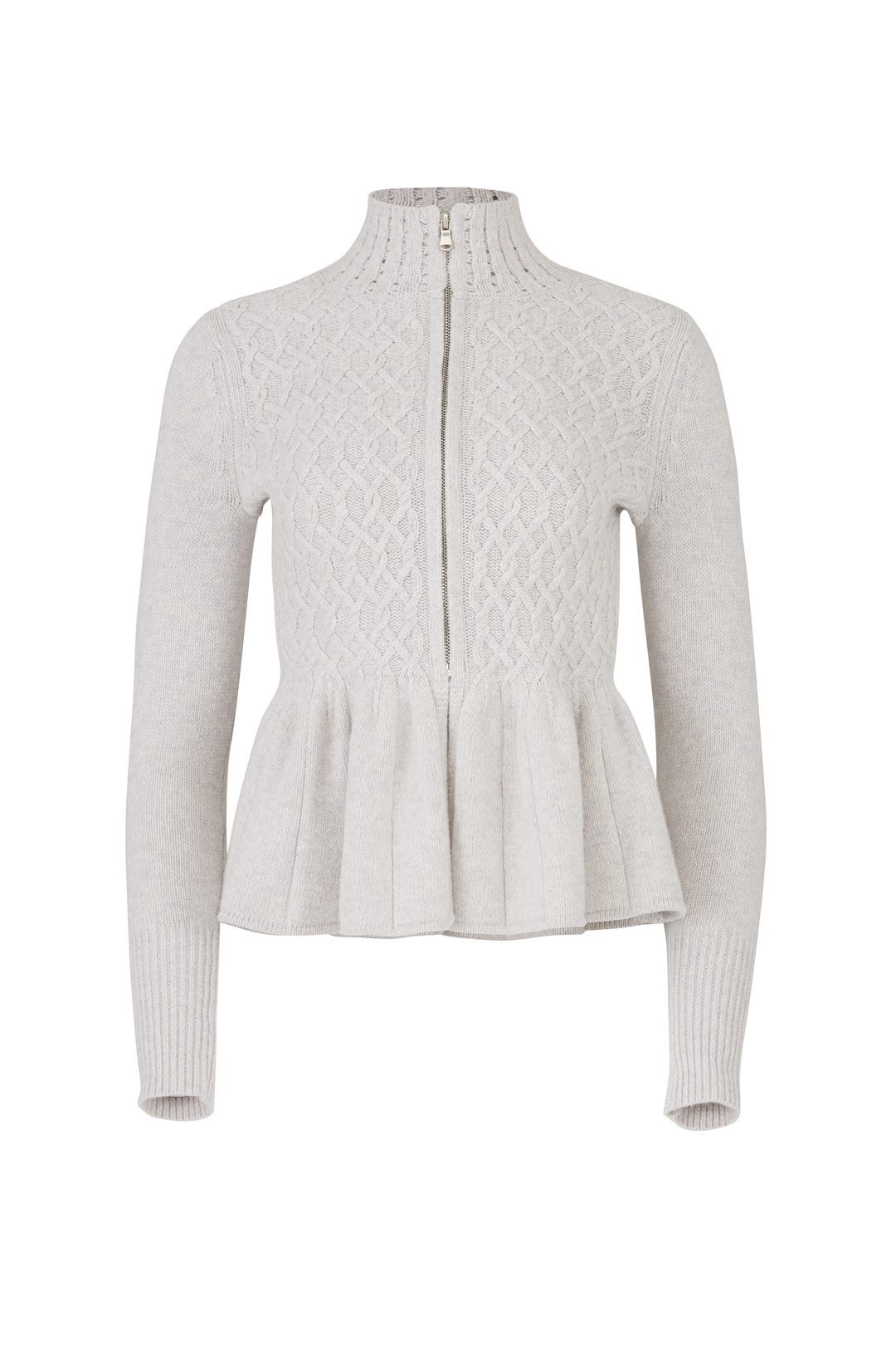 Cable Knit Front Zip Cardigan by La Vie Rebecca Taylor