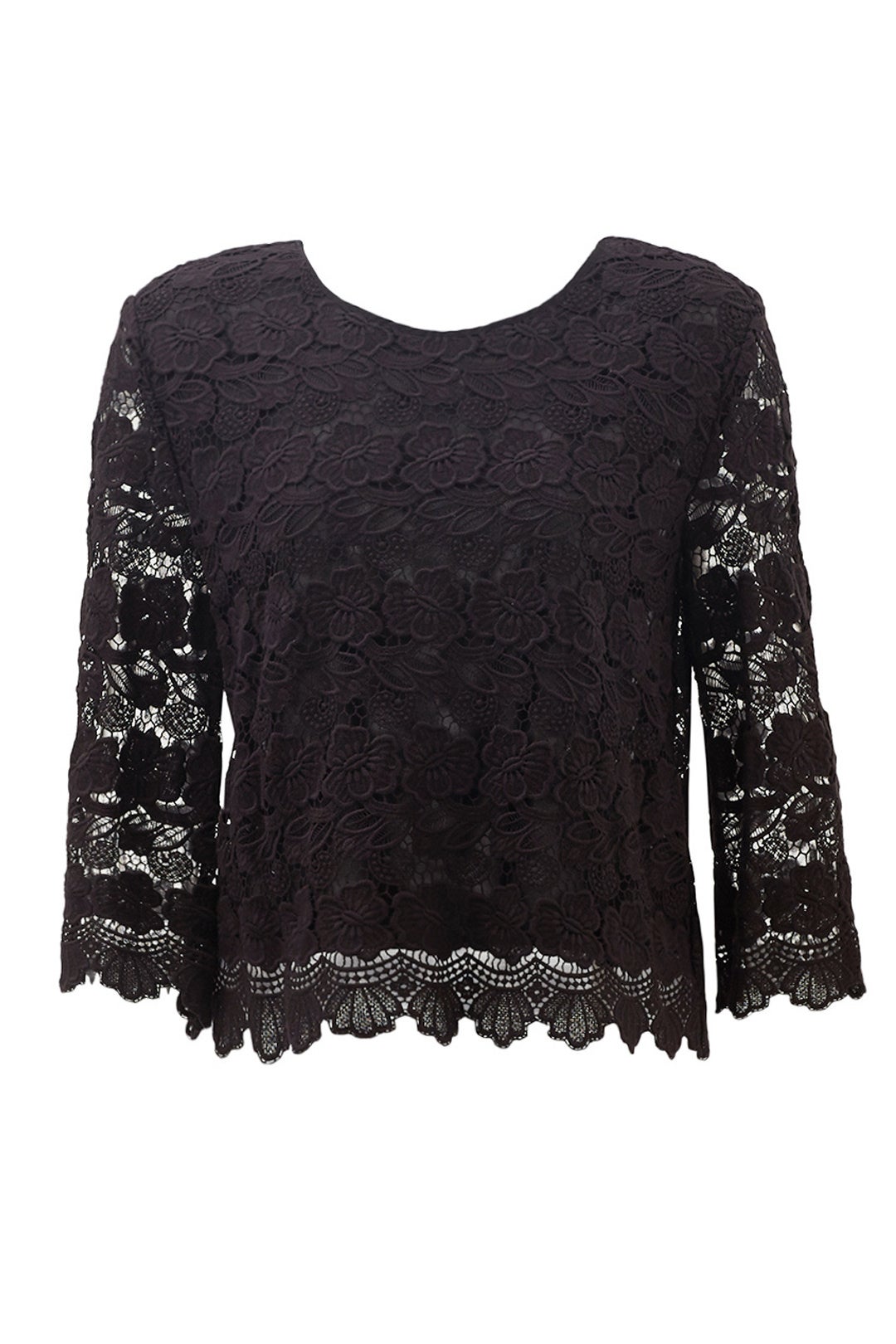 Black Rayna Lace Top by Rebecca Minkoff