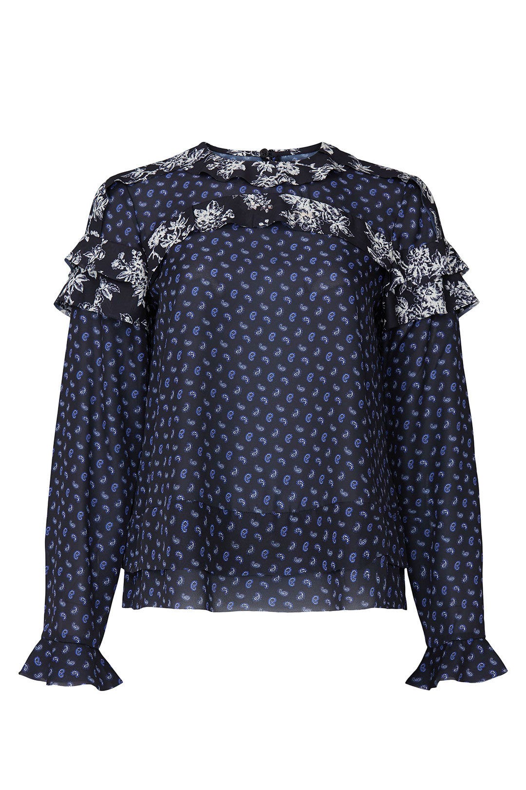 Paisley Ruffle Blouse by Jason Wu 4