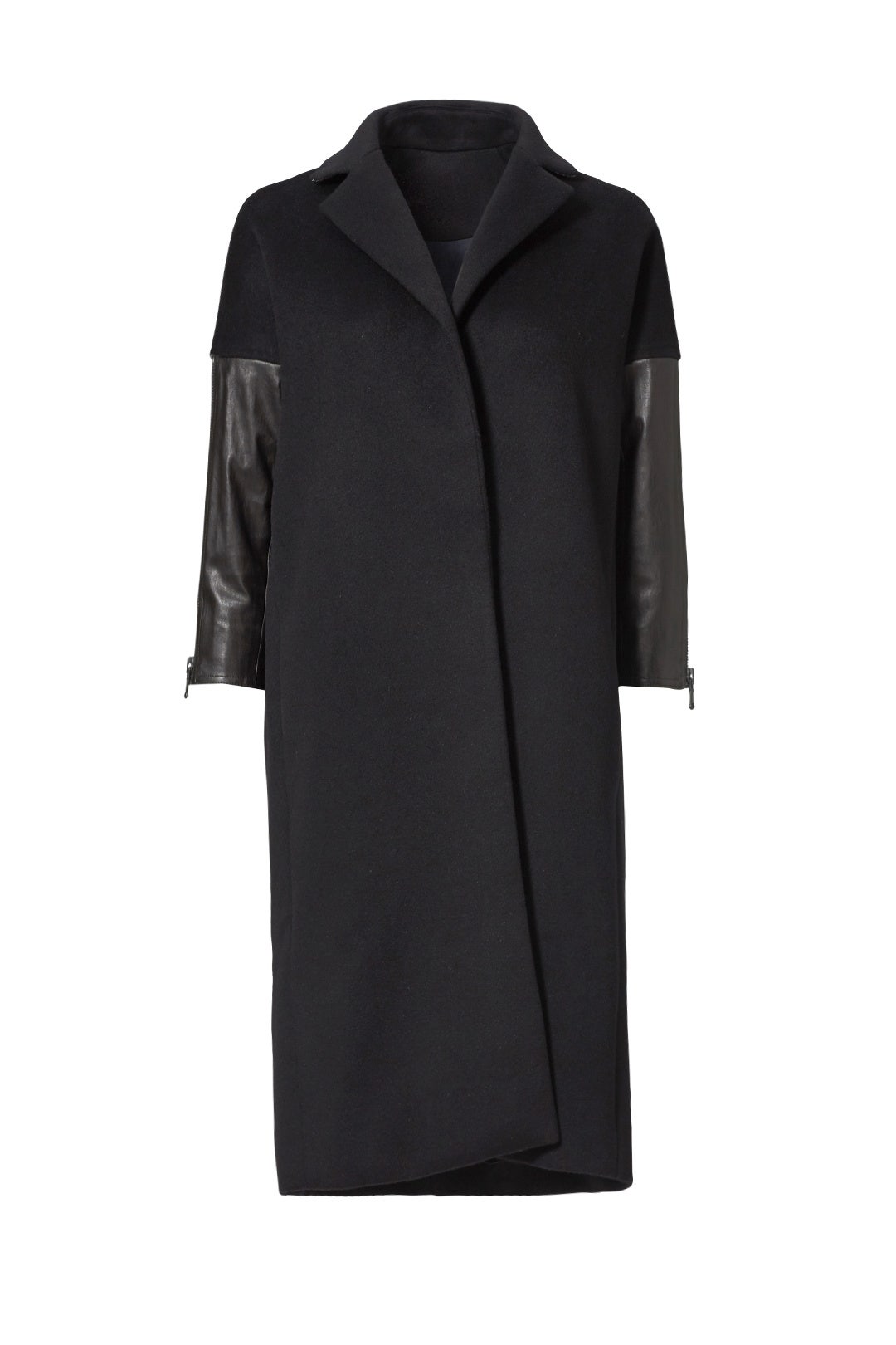 Black Leather Sleeve Jacket by KAUFMANFRANCO 3